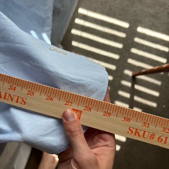 croft barrow Easy Care 100% Cotton Baby Blue Dress Shirt Short Sleeve Sz M 15-16 - Picture 10 of 14